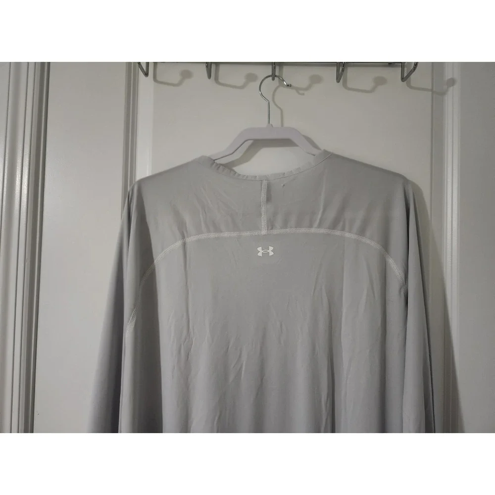 UNDER ARMOUR  Men's T-Shirt‎ Fish Elite Crew Long Sleeve UPF40 Gray Size 3XL